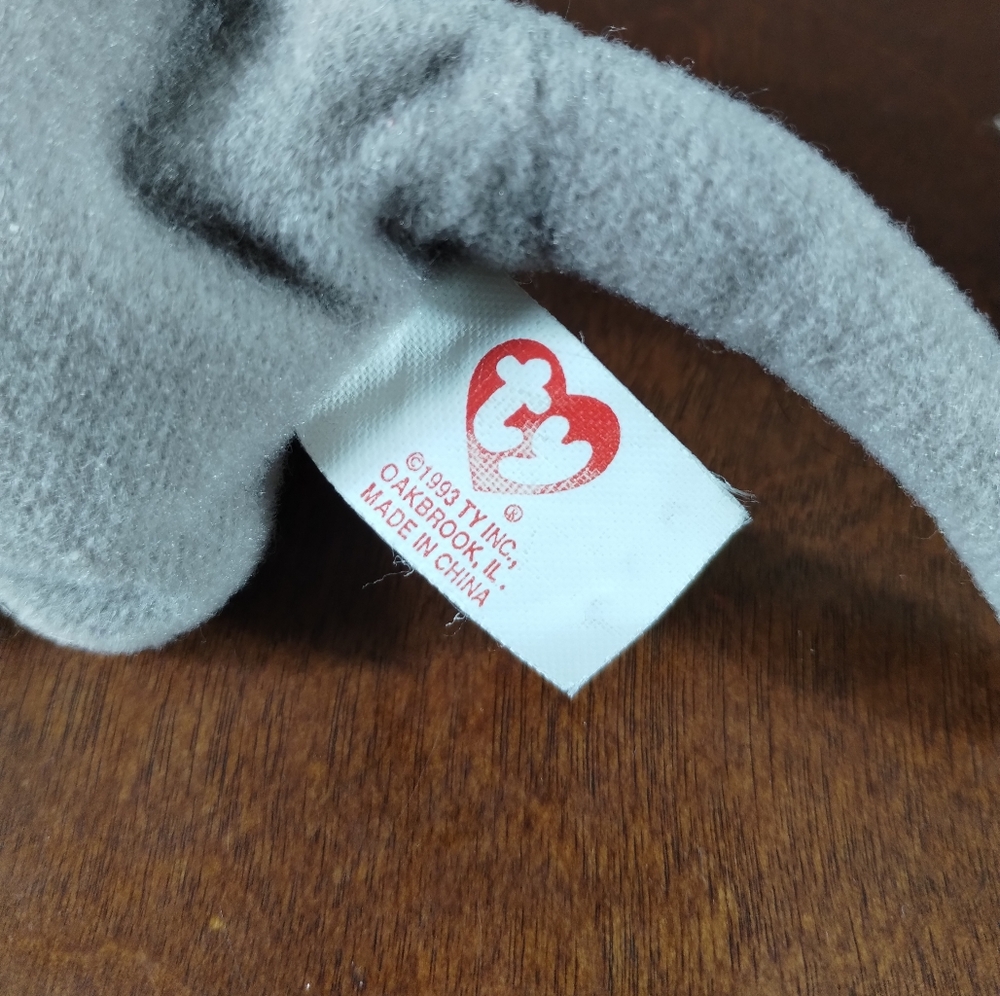 ✓Anteater Antsy Ty Plush Stuffed Animal 7" Beanie Babies Gray 1993 - Picture 8 of 9